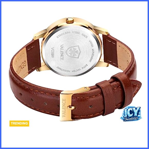 Vintage Leather Band Watch with Sapphire Glass, Japanese Quartz Movement main image 4